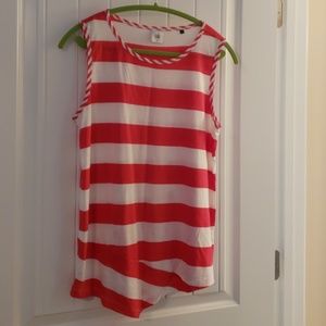 Cabi womens tank, red and white striped, size M